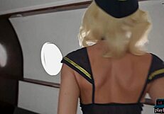 Teen stewardess Kiara Cole strips naked on private jet for client