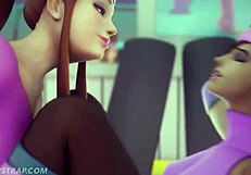 Sombra and Brigitte Naughty Work Out with Face Sitting and Big Tits 😏