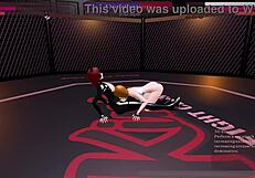 Kinky sex fight match one with domination and wrestling