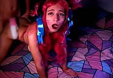 white cheerleader blonde enjoys a casual encounter