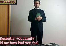 the priest in porn conjuring halloween exorcism gives bj cum in mouth