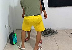 In the gym, I roughly fucked my stepmother doggystyle.