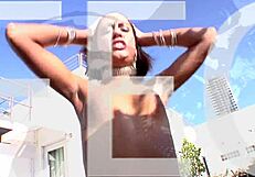 In the bedroom, a latina slut girl bends over for assfucking, deepthroat, and fingering, her big tits bouncing while she licks and masturbates.