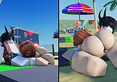 a special day at the beach with big ass and tits