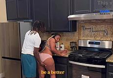 Stepmom gets pregnant after intense kitchen encounter