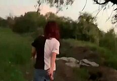 Is this young slut fucking hard enough on the hill?