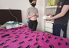 laura tempts stepdad with her panties for a new phone and his groping hands