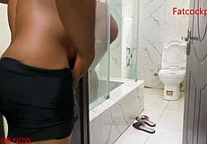 Amateur StepMom Bathes Juicy Big Ass Pussy Then Takes Doggystyle Creampie Spanking Full Red