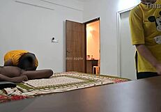 maid bends over for sloppy blowjob then hard pussy pounding while dusting?