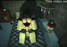 Naughty bitch in Roblox gets her slutty holes wrecked by massive cock until cum explodes everywhere