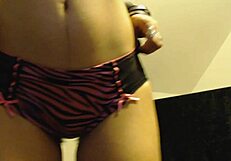 Wanna see my sexy goth tease her hairy pussy in new panties?