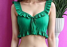 cute kawaii japanese lingerie models tease in panties and barefoot