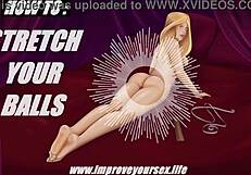 Audio JOI guides penis ball stretching with erotic massage instructions