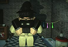 Naughty bitch in Roblox gets her slutty holes wrecked by massive cock until cum explodes everywhere