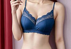 cute kawaii japanese lingerie models tease in panties and barefoot