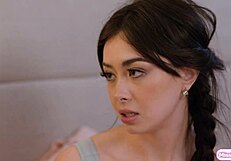 Big Tits Asian Stepmom Masturbates Her Lesbian Shaved Stepdaughter Pussy!