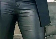 Compilation of Mature Woman Posing Seductively in Leather Lingerie Panties POV