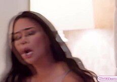 Big Tits Asian Stepmom Masturbates Her Lesbian Shaved Stepdaughter Pussy!