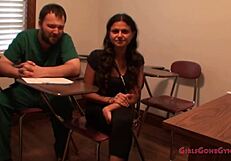 tampa university girl yesenia sparkles spreads in shower entrance physical backstage