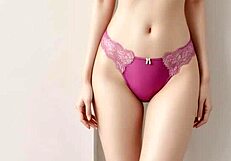 cute kawaii japanese lingerie models tease in panties and barefoot