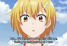 check out these cute anime schoolgirls stripping bare