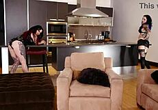 Jenevieve Hexx and Vinyl Vixon Suck Big Dick POV Cum Swap Swallow