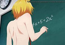 check out these cute anime schoolgirls stripping bare