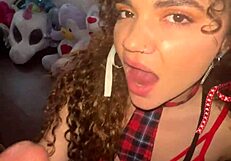 Curly nympho begs 'face fuck me then cum Flaxk!'