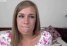 i'm april brookes that cute 19yo blonde next door givin pov bj n takin messy facial
