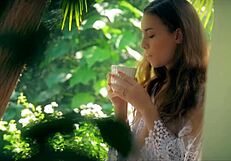 A Cute Brunette Natural Girl's Hairy Pussy Gets Bent Over Doggystyle Outdoor Cum Ride