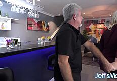 Blonde Bbw Stripper Zoey Skyy Strips Rips Clothes Teasing Grandpa's Huge Cock with Tits