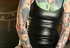 Milf Hotink4u rides huge dildo to squirting orgasm with pierced wet clit