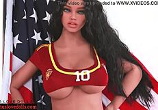 American Beauty Sex Doll's Silicone Curves Come Alive