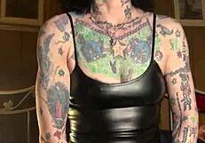 Milf Hotink4u rides huge dildo to squirting orgasm with pierced wet clit