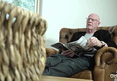 old man pounds sexy teen's pussy hardcore then unloads cumshot straight into her deepthroating mouth