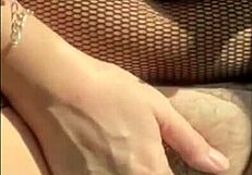 hairy mature milf squirts from huge dildo in saggy tits homemade