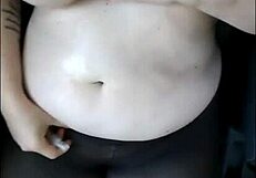 StepMom Flashes Oiled Tits and Ass Publicly in Moving Car