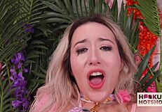 90-POUND SLUT SOPHIA GAPS ON BRYAN GOZZLING'S MONSTER COCK UP ASS!