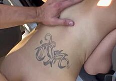 Slim Thick Trashy Hooker Fucked Publicly Takes Facial!