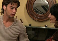 Can you handle this big-titted brunette cougar riding monster cock in her shaved pussy?!