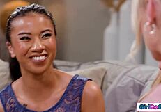 Hey stepdaughter, ever wonder why your stepmom stares at your shaved pussy?