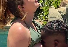 Naughty Bombshell Ivy Mayhem Seduces Pool Guy Ray Black Huge BBC While Hubby Away