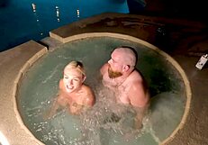 blonde cheating wife deliah grace takes creampie in hot tub doggystyle from wca productions