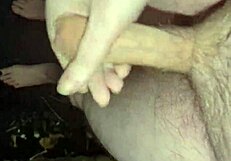 freezing solo monster cock jerk outdoors!