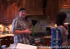 Gorgeous Innocent College Teen Strips Naked Nervously in Parents' House Casting