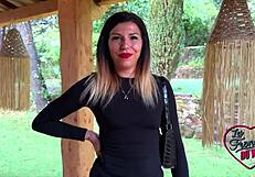 gwen the stunning lingerie milf takes a massive load deep in her eager french pussy