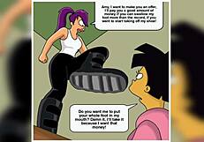 Leela's feet choke deep down your gagging throat teasingly?