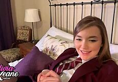 you fuck my chubby college girl next door creampie her in pov lingerie