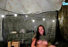 Horny Amateur Soldier Fingers Wet Pussy to Orgasm Live