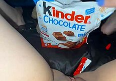 yo this kinky arabian snowwhite teen stuffs chocolate in her virgin pussy masturbating hard